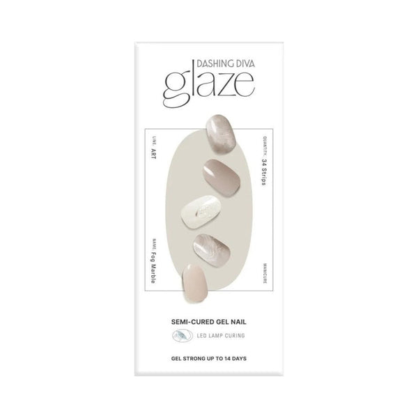 Glaze Semi-Cured Gel Nail: ZMA409N Fog Marble