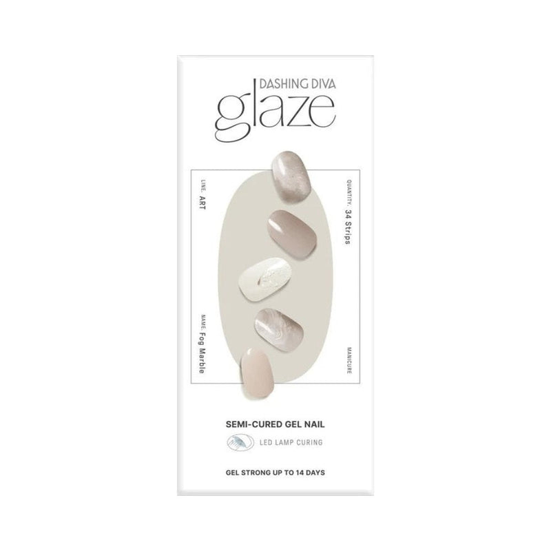 Glaze Semi-Cured Gel Nail: ZMA409N Fog Marble