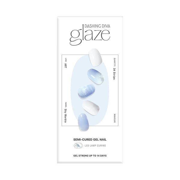 Glaze Semi-Cured Gel Nail: ZMA425N Sky Marble