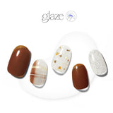Glaze Semi-Cured Gel Nail: ZMA437N Brown Check