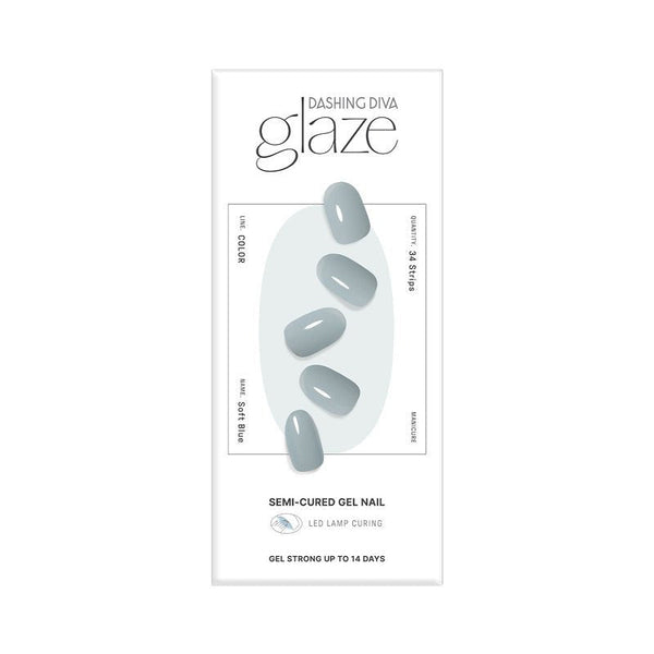 Glaze Semi-Cured Gel Nail: ZMC232N Soft Blue