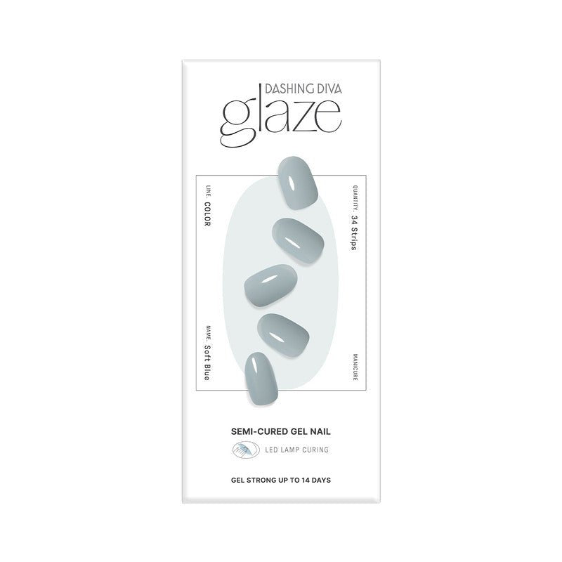Glaze Semi-Cured Gel Nail: ZMC232N Soft Blue