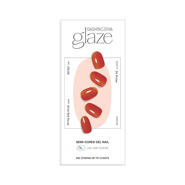 Glaze Semi-Cured Gel Nail: ZMC233N Brick Red Syrup