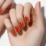 Glaze Semi-Cured Gel Nail: ZMC233N Brick Red Syrup