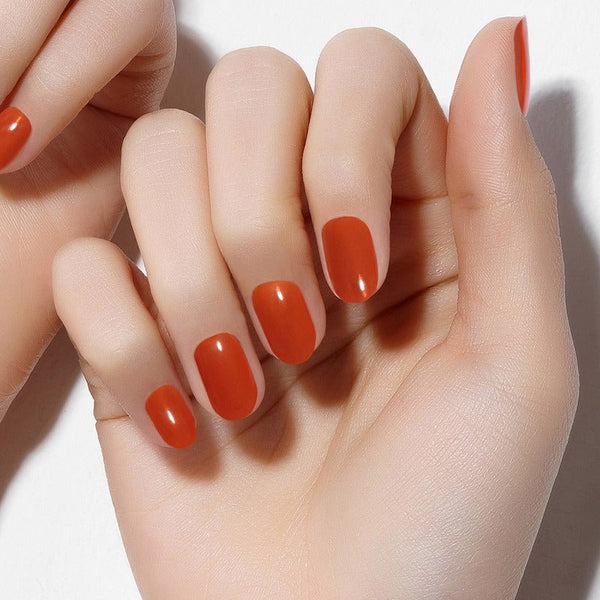 Glaze Semi-Cured Gel Nail: ZMC233N Brick Red Syrup