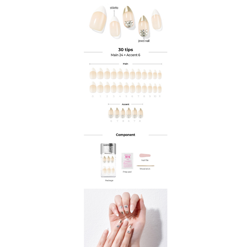 Magic Gel Press Manicure: MDR1027PT (Stiletto)