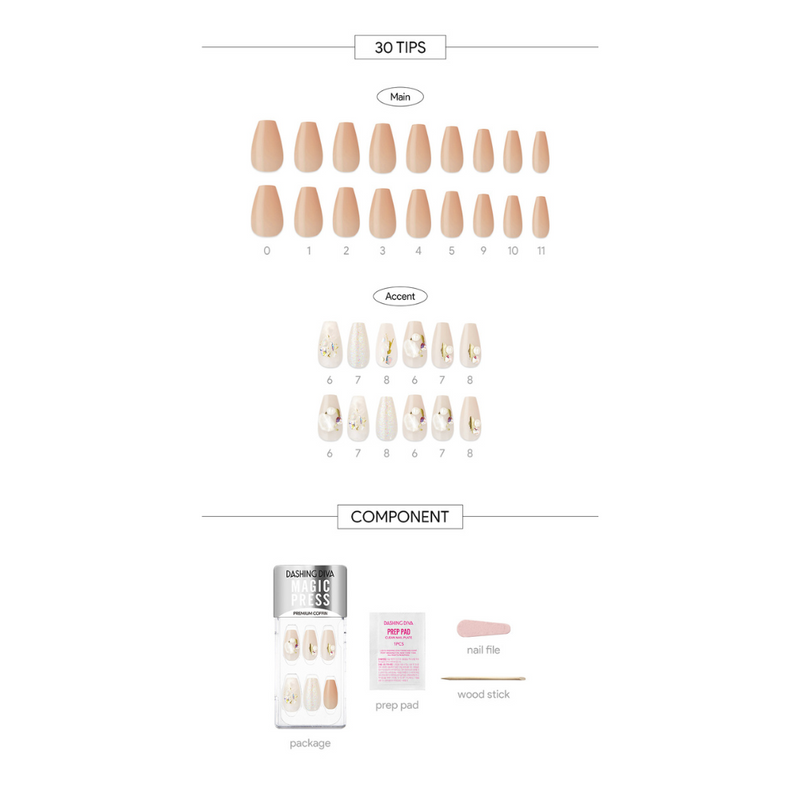 Magic Gel Press Manicure: MDR1213PC (Premium Coffin)