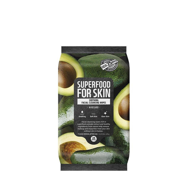 Superfood Avocado Facial Cleansing Wipes - Soothing - Farmskin - Soko Box